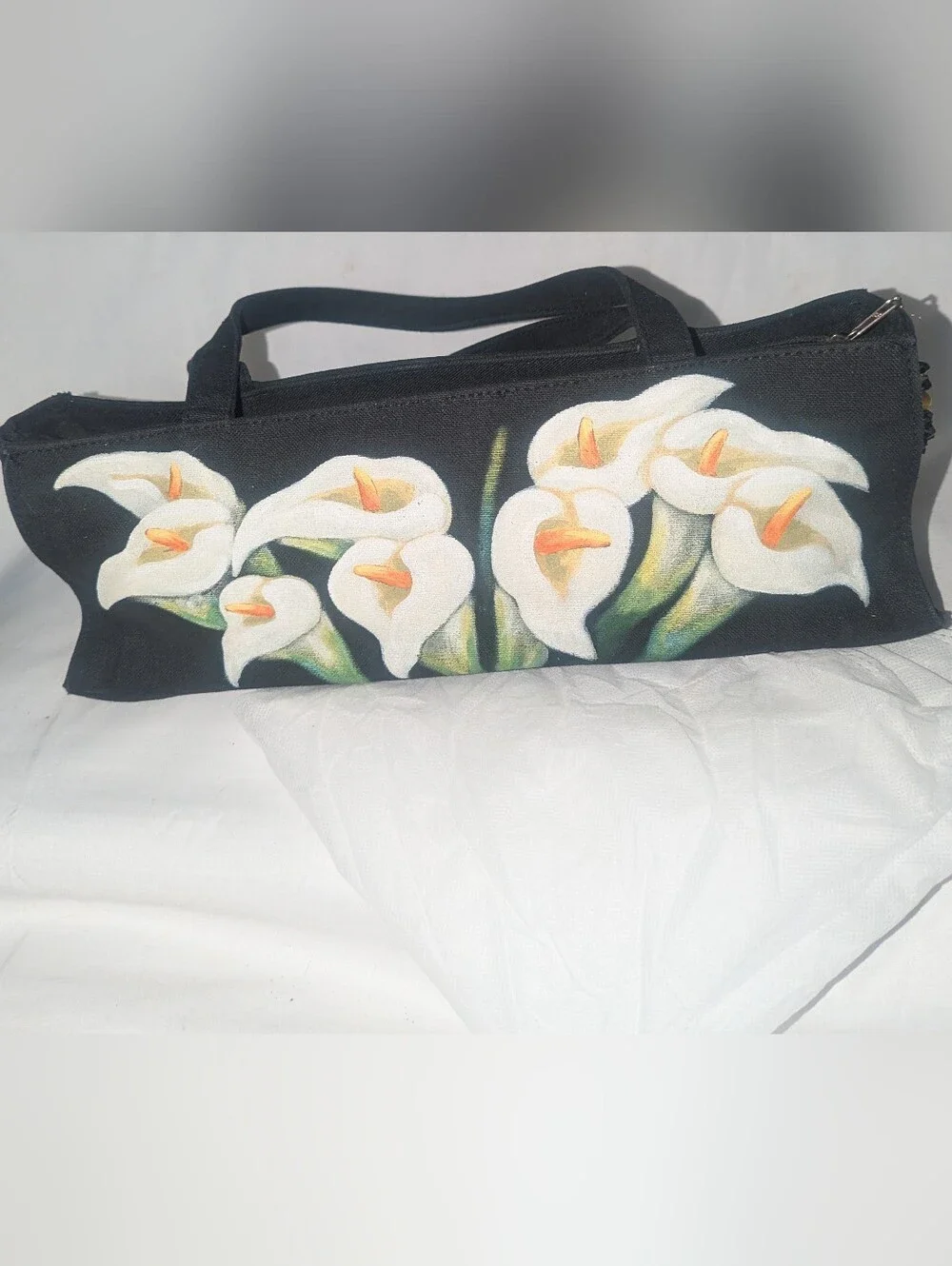 Vintage Calocho Hand-Painted Calla Lily Limited Edition Canvas Tote Bag 7/50